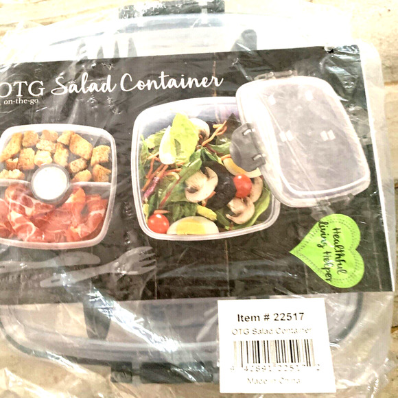 Lunch Cube Salad New Container BPA Free Microwave FreezerSafe Salad 4pc Set - Picture 1 of 7